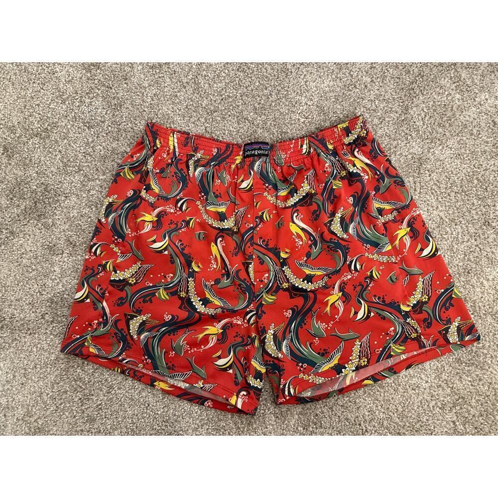 Patagonia Men's Lightweight Orange Bohemian Fish Lounge Shorts
